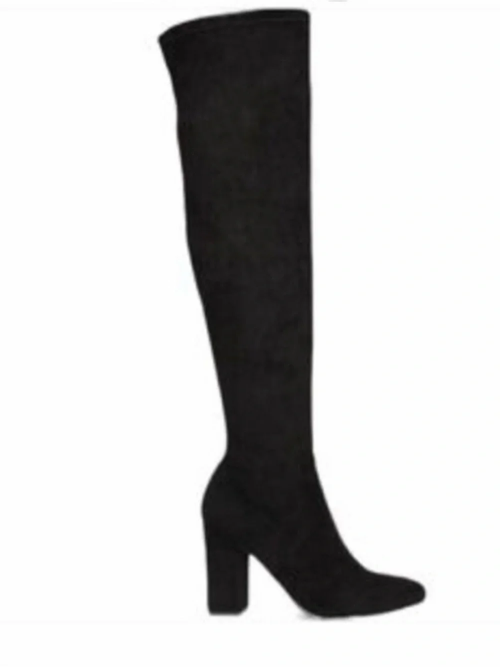 Wild Pair Over-the-Knee Black Suede Block Heel Boot